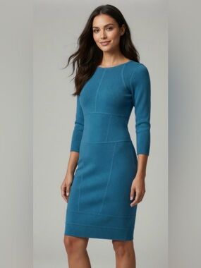 Teal Knit Ponte Dress